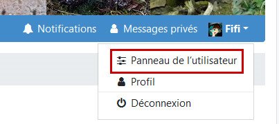 Accès au Panneau de l’utilisateur